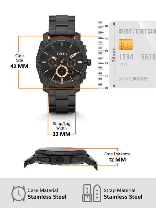 Men Quartz Black Dial Chronograph Watch FS4682