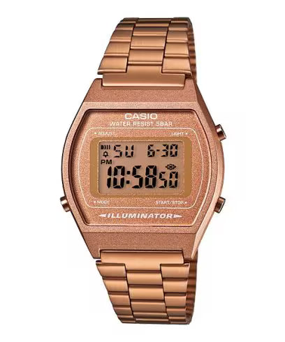 Vintage Dial Rose Gold Stainless Steel Band Digital Watch - For Men & Women D187 (B640WCG-5DF)