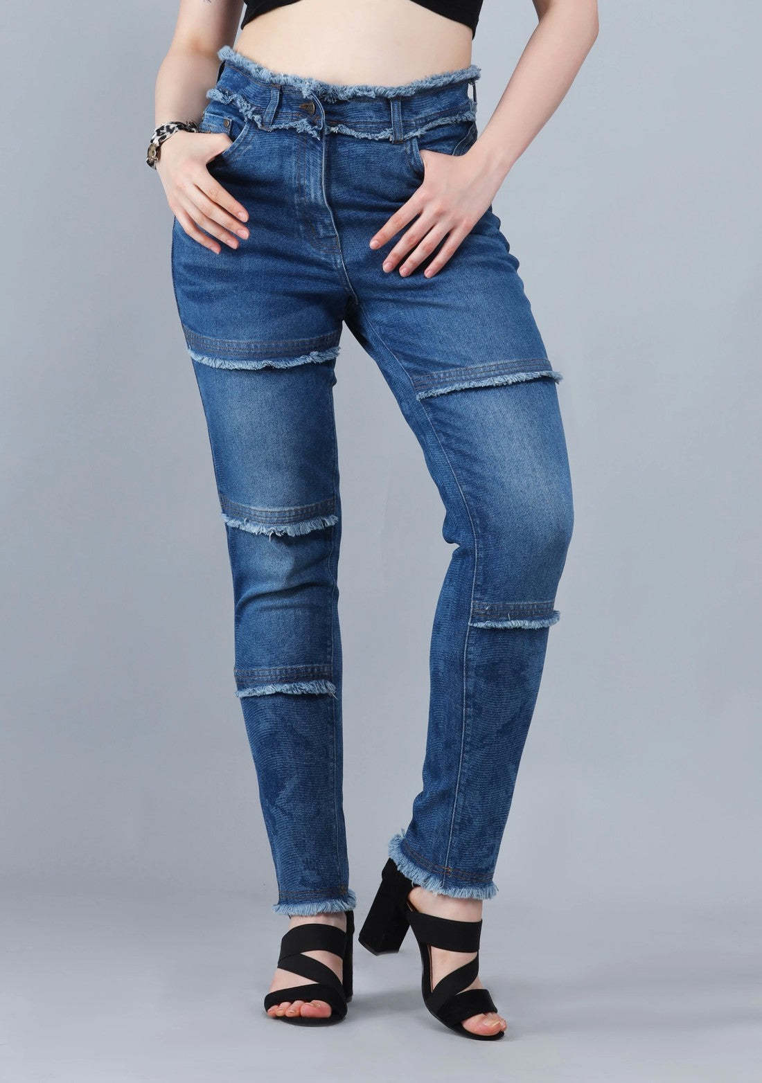 Blue Slim Fit Women's Stretch Fashion Jeans bottom wear