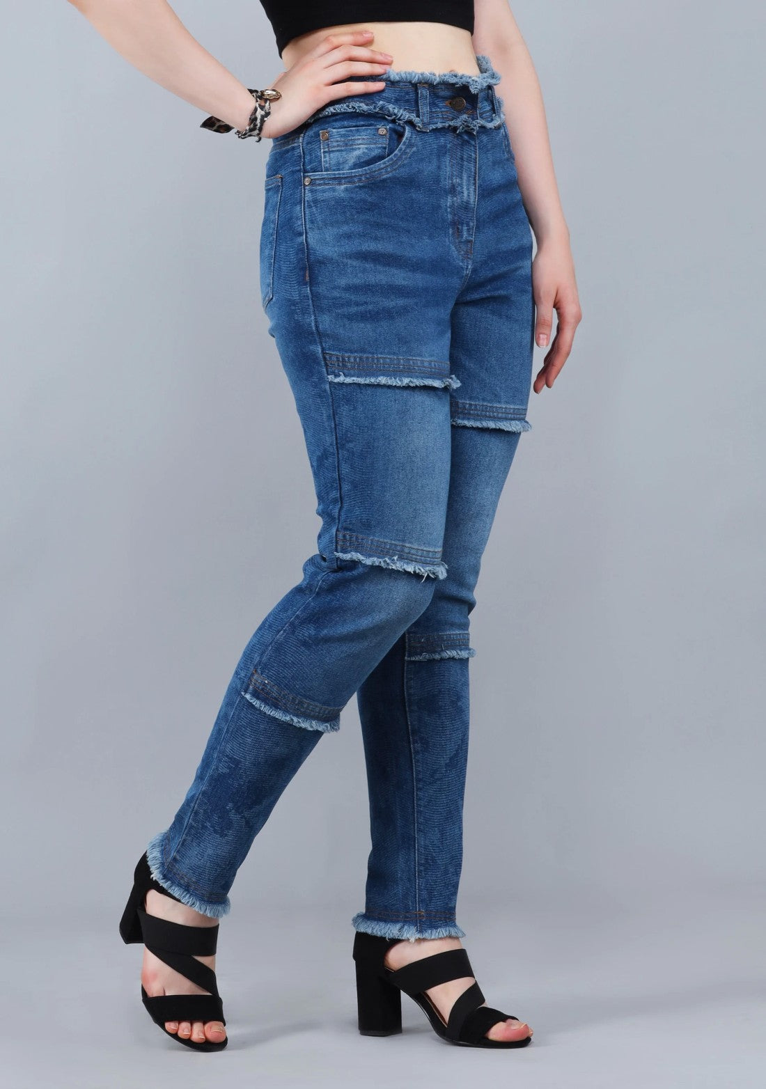 Blue Slim Fit Women's Stretch Fashion Jeans bottom wear