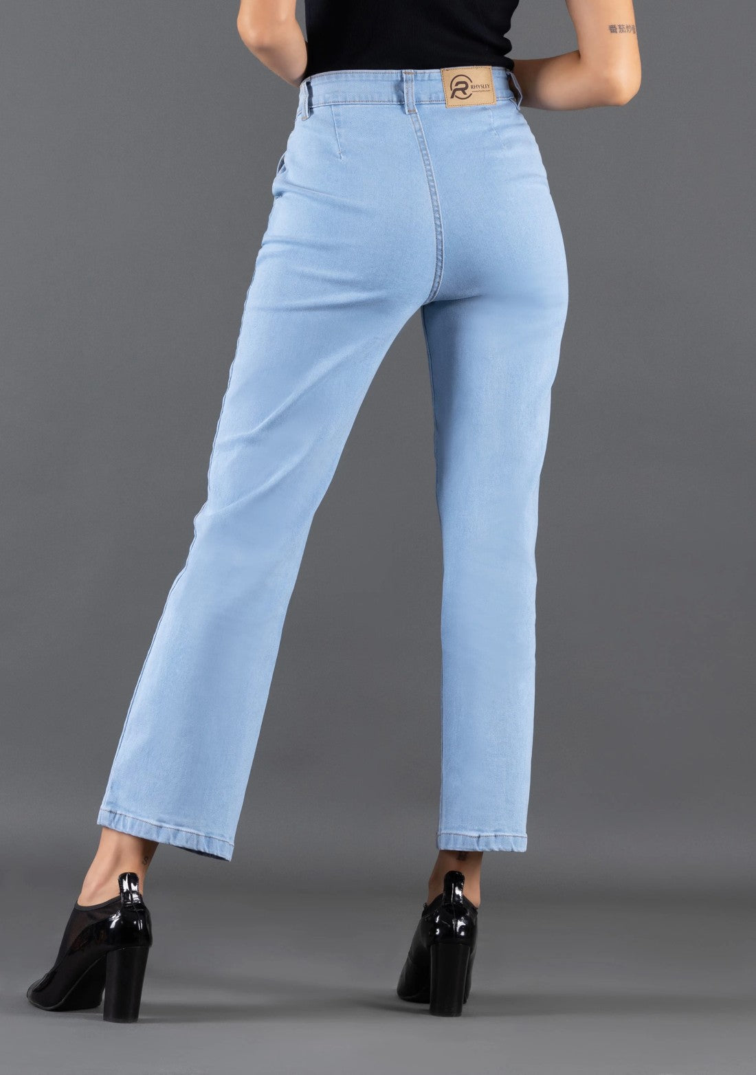 Light Blue Straight Fit Rhysley Women's Fashion Jeans bottom wear