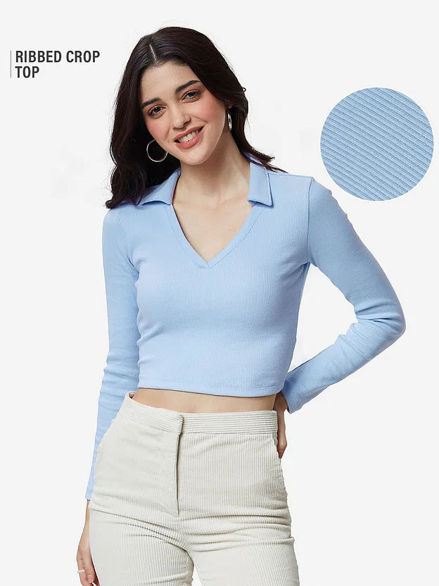 Solids: Snow Blue (V-Neck)