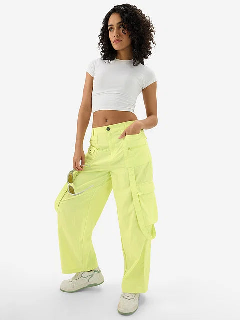 Parachute Pants: Lime bottomwear