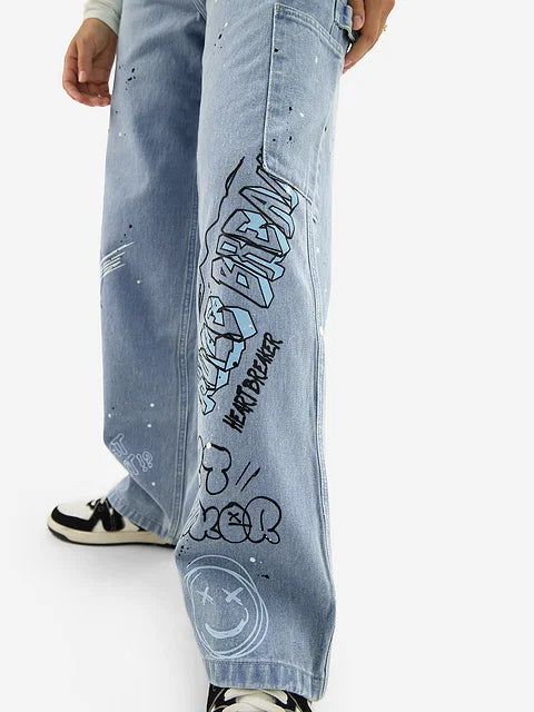 female Denim: Graffiti (Baggy Fit) bottomwear