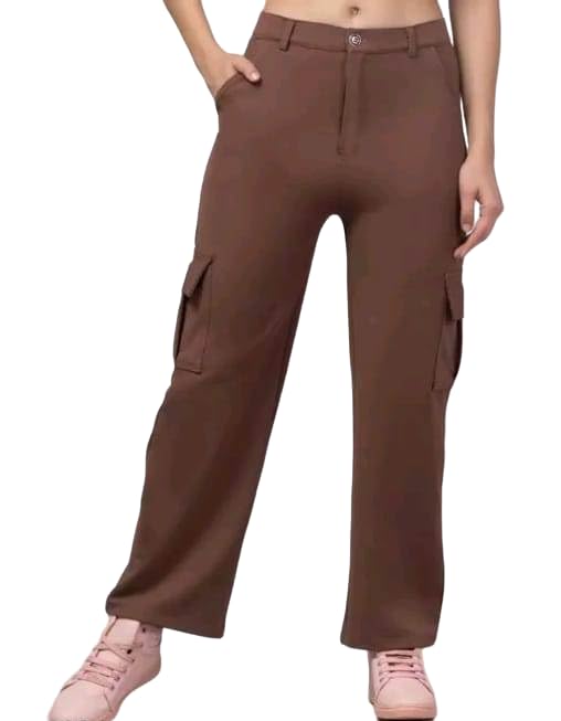 Symbol Women's High Rise Calf Length Culotte Office Pants (with Self Fabric Belt) bottomwear