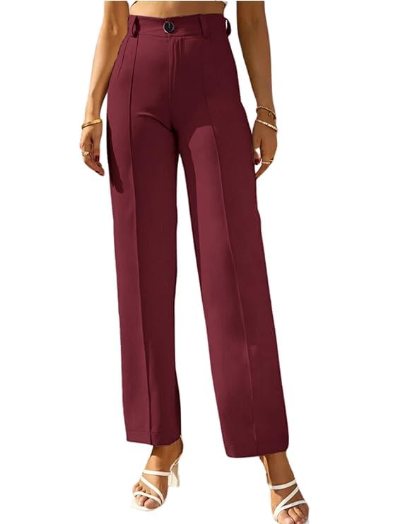 ROYALICA Women's High-Waisted Pant |Bell Bottom Trendy Retro-Chic Trousers - Perfect for Every Occasion bottomwear