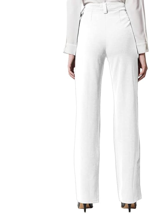 SIRIL Women's Lycra Solid Regular Fit Button and Zipper Clouser Straight Trouser Pant bottomwear