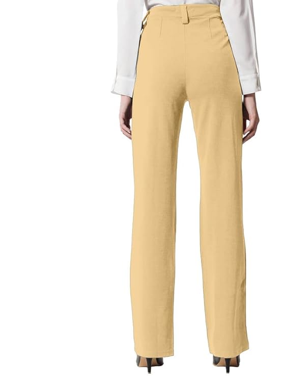 SIRIL Women's Lycra Solid Regular Fit Button and Zipper Clouser Straight Trouser Pant bottomwear