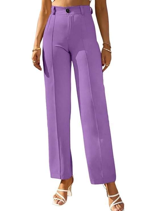 ROYALICA Women's High-Waisted Pant |Bell Bottom Trendy Retro-Chic Trousers - Perfect for Every Occasion bottomwear