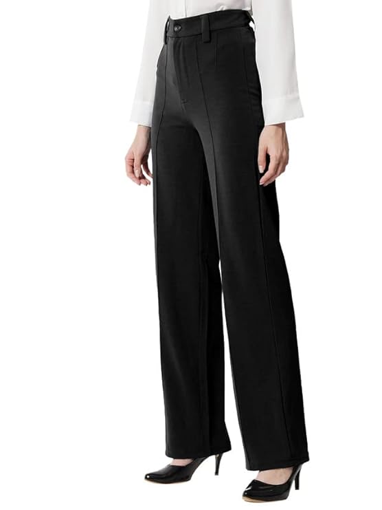 SIRIL Women's Lycra Solid Regular Fit Button and Zipper Clouser Straight Trouser Pant bottomwear