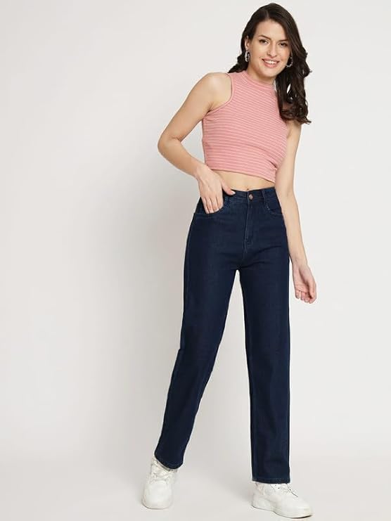 female Regular Straight Fit High Rise Stretchable Jeans for Women bottomwear