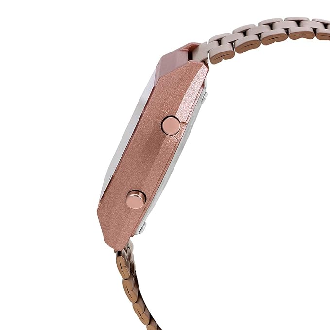 Vintage Dial Rose Gold Stainless Steel Band Digital Watch - For Men & Women D187 (B640WCG-5DF)