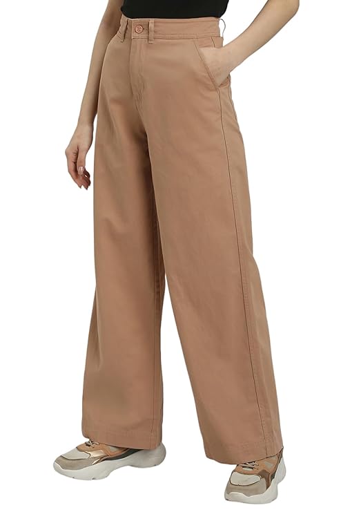 female Solid Regular Fit Pants bottomwear