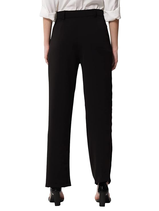 Women's High Rise Viscose Rayon Relaxed Fit Trousers bottomwear