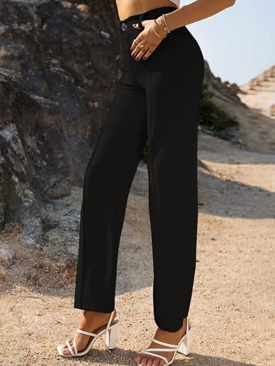 ROYALICA Women's High-Waisted Pant |Bell Bottom Trendy Retro-Chic Trousers - Perfect for Every Occasion bottomwear