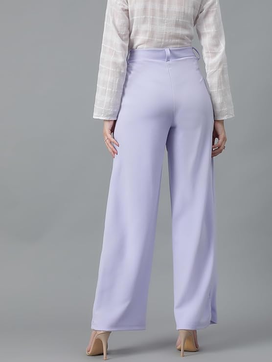 female High Rise Viscose Rayon Relaxed Fit Korean Trousers bottomwear