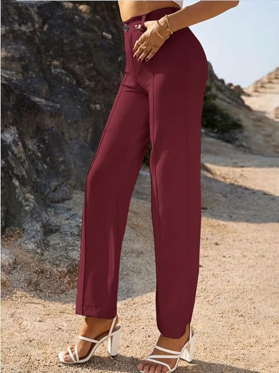 ROYALICA Women's High-Waisted Pant |Bell Bottom Trendy Retro-Chic Trousers - Perfect for Every Occasion bottomwear