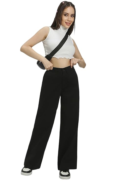 female Solid Regular Fit Pants bottomwear