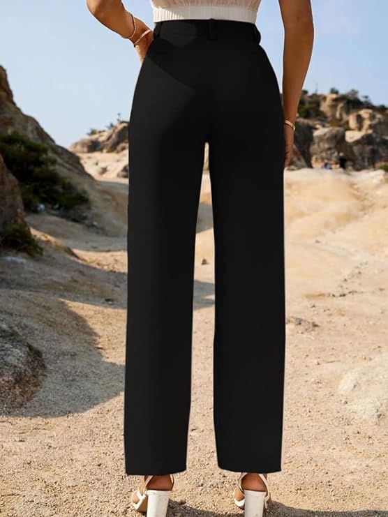 ROYALICA Women's High-Waisted Pant |Bell Bottom Trendy Retro-Chic Trousers - Perfect for Every Occasion bottomwear