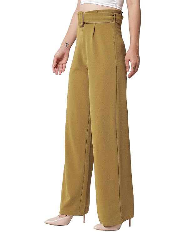 Women's High Rise Viscose Rayon Relaxed Fit Korean Trousers bottomwear