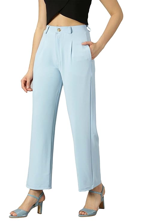 female Trouser with Button Closure || Regular fit Trousers for Womens bottomwear