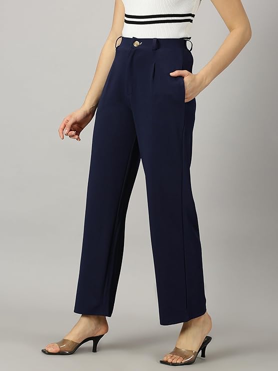 female Trouser with Button Closure || Regular fit Trousers for Womens bottomwear