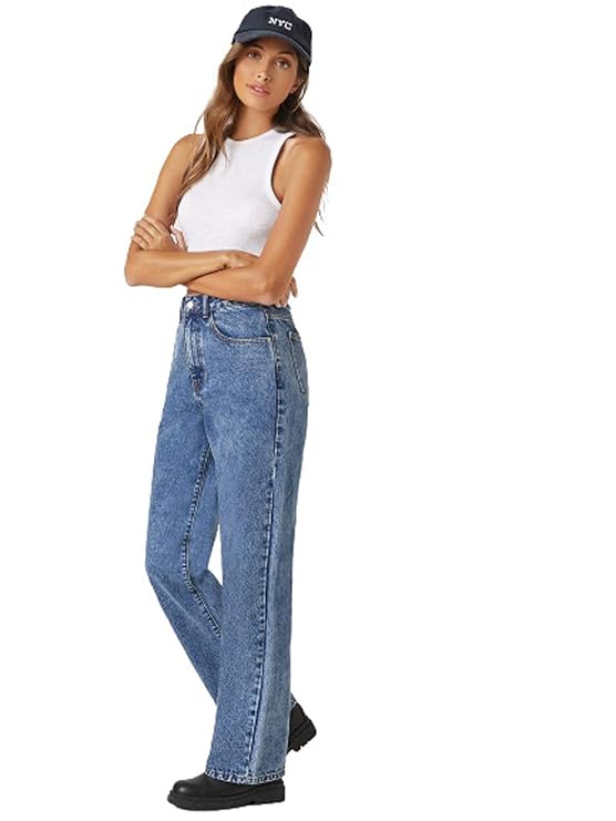 female High Rise Relaxed Fit Cotton Lycra Blend Ankle Length Jeans bottomwear