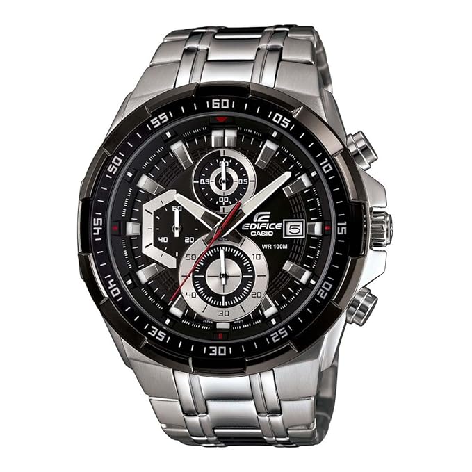 Edifice EFR-539D-1AVUDF Black Dial Silver Stainless Steel Band Analog Watch - For Men EX191