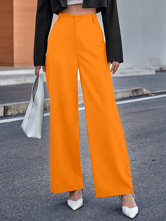 female High Waist Wide Leg Pants  bottomwear