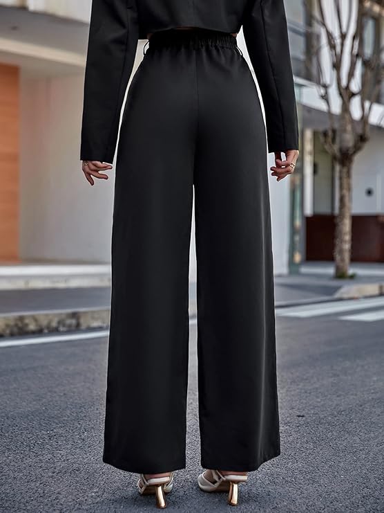 female High Waist Wide Leg Pants  bottomwear