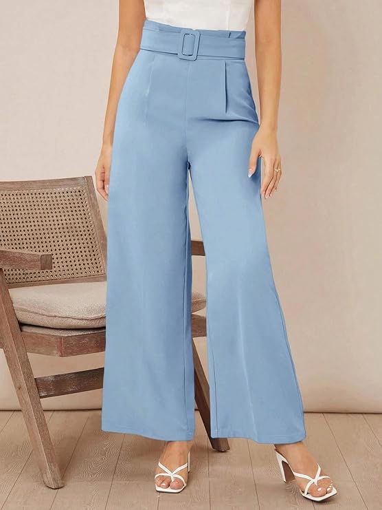 Women's High Rise Viscose Rayon Relaxed Fit Korean Trousers bottomwear