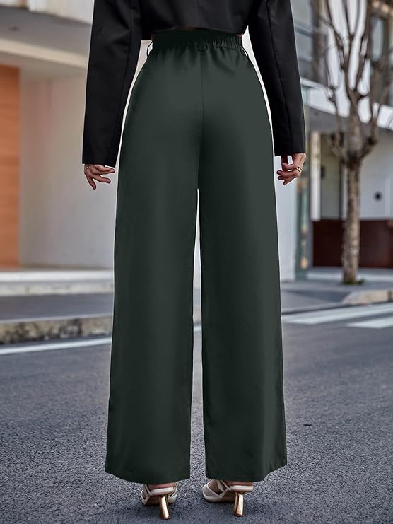 female High Waist Wide Leg Pants  bottomwear