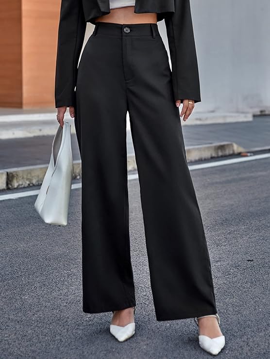 female High Waist Wide Leg Pants  bottomwear