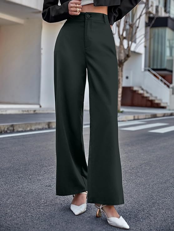 female High Waist Wide Leg Pants  bottomwear