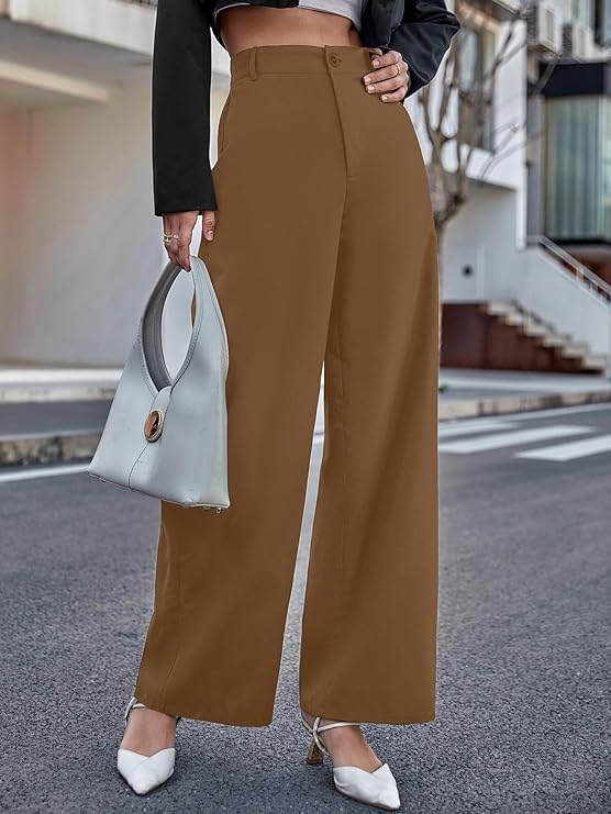 female High Waist Wide Leg Pants  bottomwear