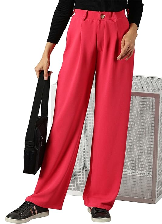 female Trouser with Button Closure || Regular fit Trousers for Womens bottomwear