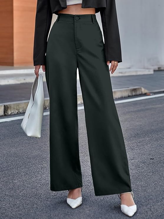 female High Waist Wide Leg Pants  bottomwear