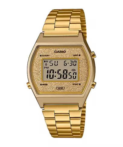 Vintage Gold Dial Stainless Steel Band Digital Watch - For Men & Women D188 (B640WGG-9DF)