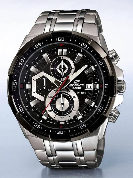 Edifice EFR-539D-1AVUDF Black Dial Silver Stainless Steel Band Analog Watch - For Men EX191
