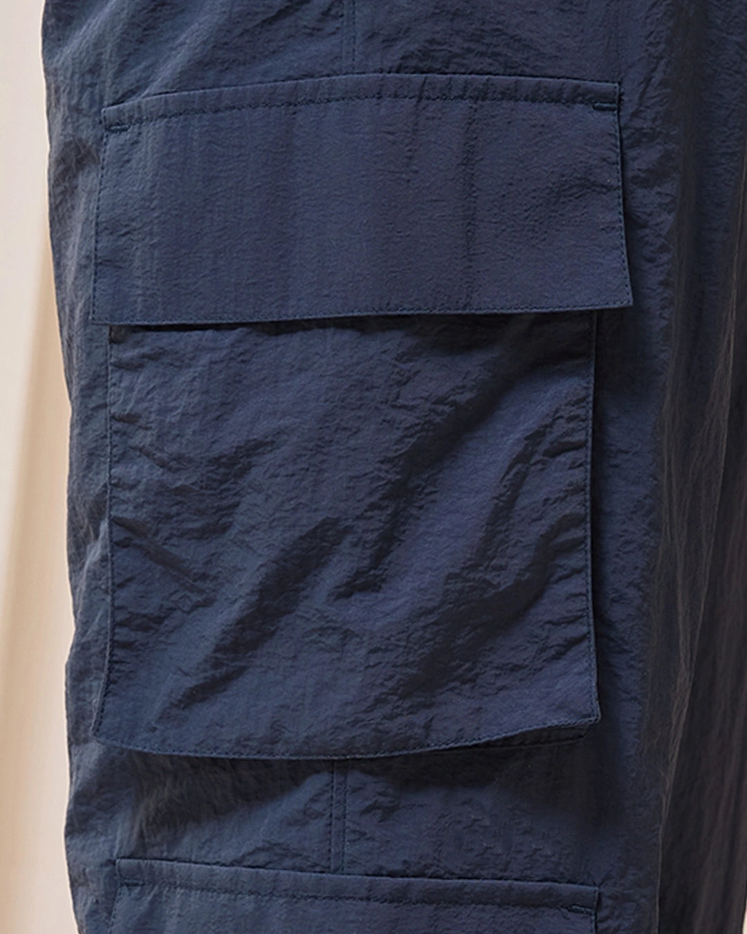 Women's Blue Oversized Cargo Parachute Pants bottomwear