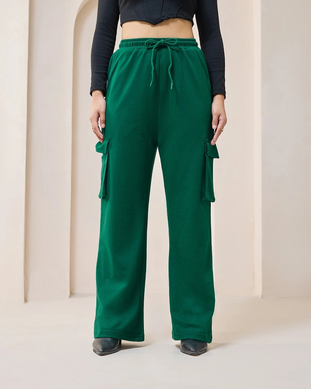 Women's Green Cargo Trackpants  bottomwear