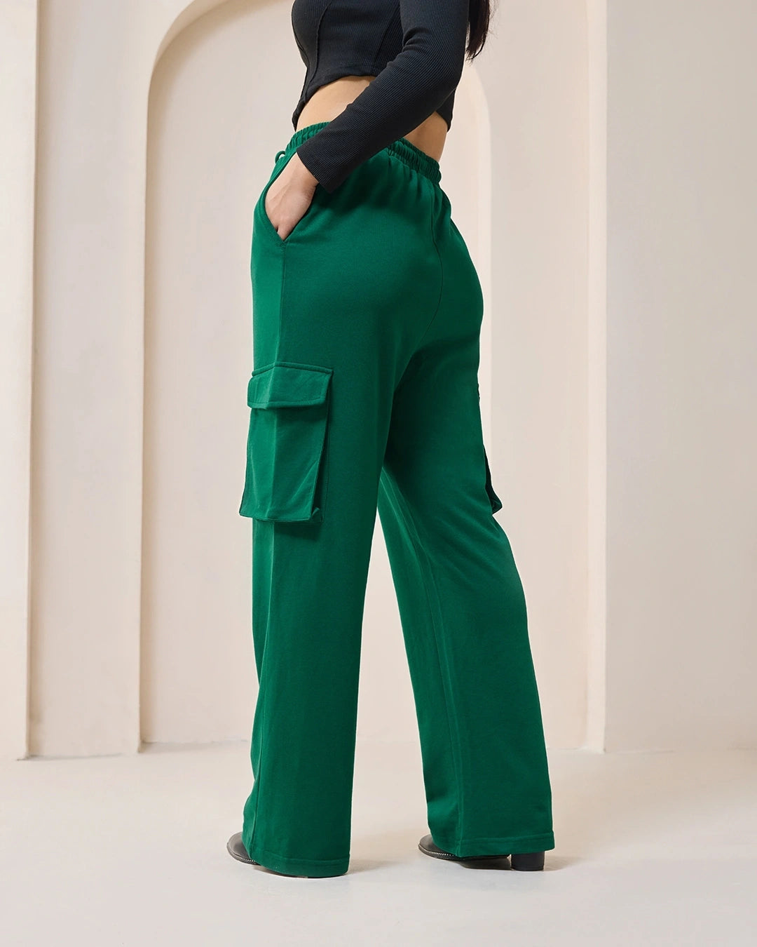 Women's Green Cargo Trackpants  bottomwear