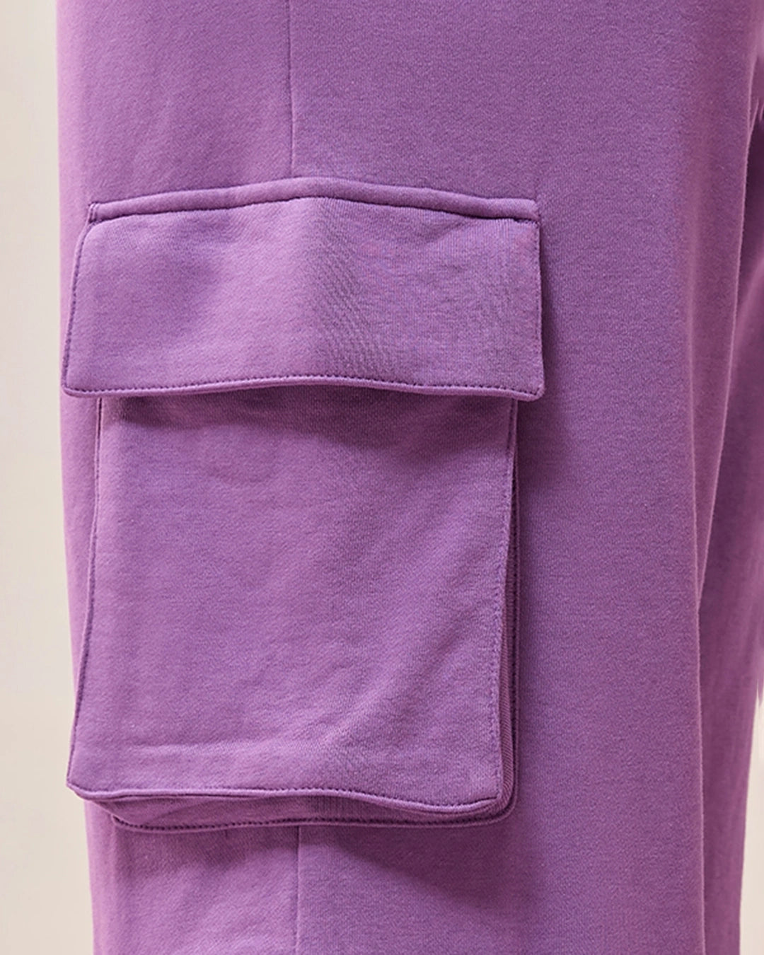 Women's Purple Super Loose Fit Cargo Joggers bottomwear