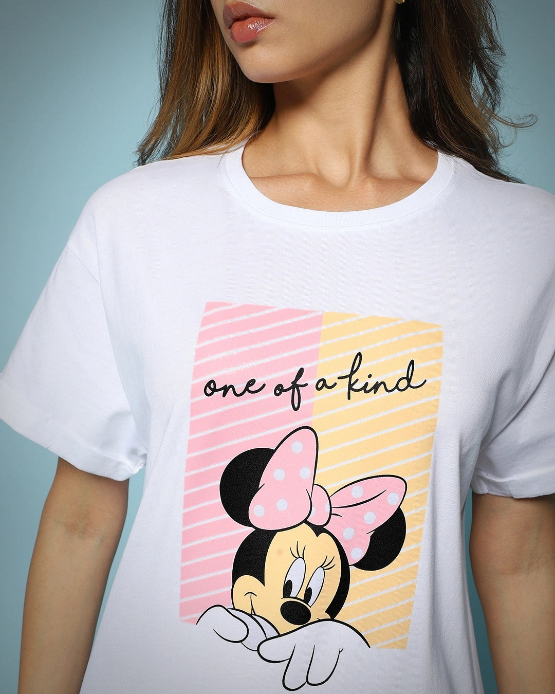 Women's White One Of A Kind Graphic Printed Boyfriend T-shirt